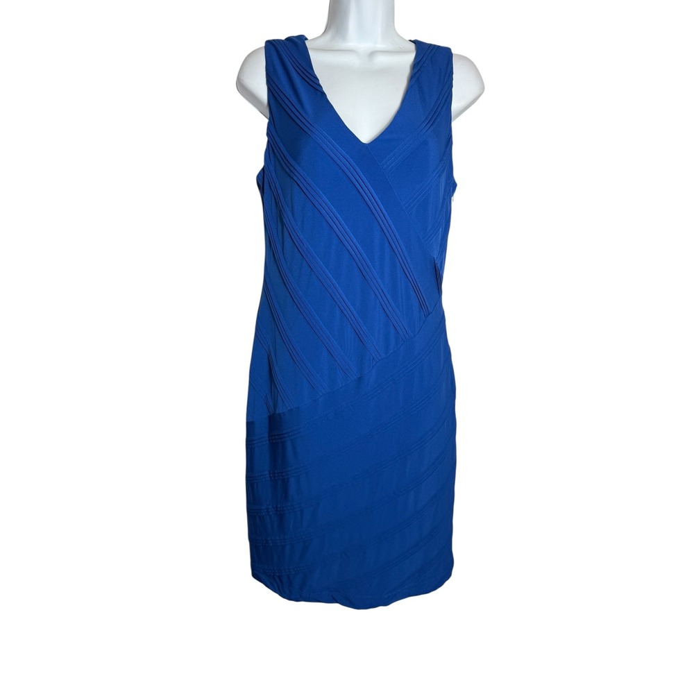 Calvin Klein Dress Size 12‎ Sapphire Blue Sheath Dress Sleeveless Career 💙